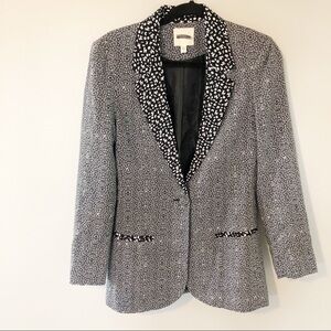 Silence + noise mixed pattern blazer black/white M